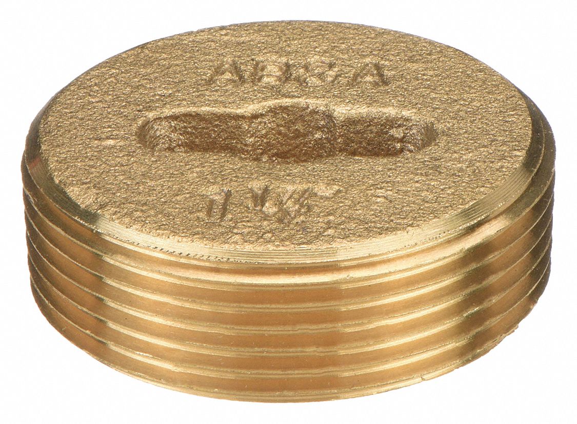 Cover: 1 1/2 in Overall Dia, 1 1/2 in Overall Ht, Brass, Brass, Screw-In, Round