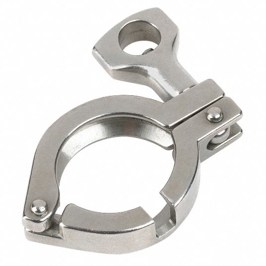 SANI-LOCK Clamp: 304 Stainless Steel, 1 in_1 1/2 in Compatible Tube Size,  Wing Nut, Clamp