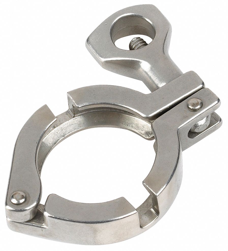 Sanitary Fitting Clamp: Threaded, Stainless Steel, Clamp