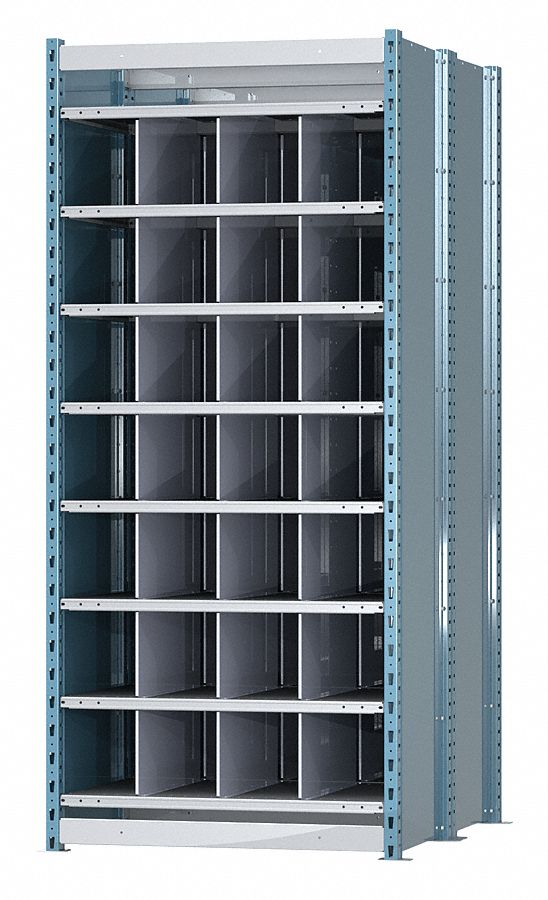 Starter Pigeonhole Bin Unit: 36 in x 48 in x 84 in, 28 Compartments, 9 in x 48 in x 9 in