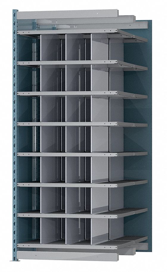 Add-On Pigeonhole Bin Unit: 36 in x 48 in x 84 in, 28 Compartments, 9 in x 48 in x 9 in