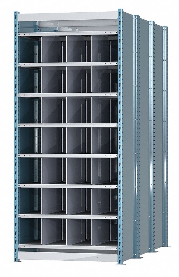 Starter Pigeonhole Bin Unit: 36 in x 72 in x 84 in, 28 Compartments, 9 in x 72 in x 9 in
