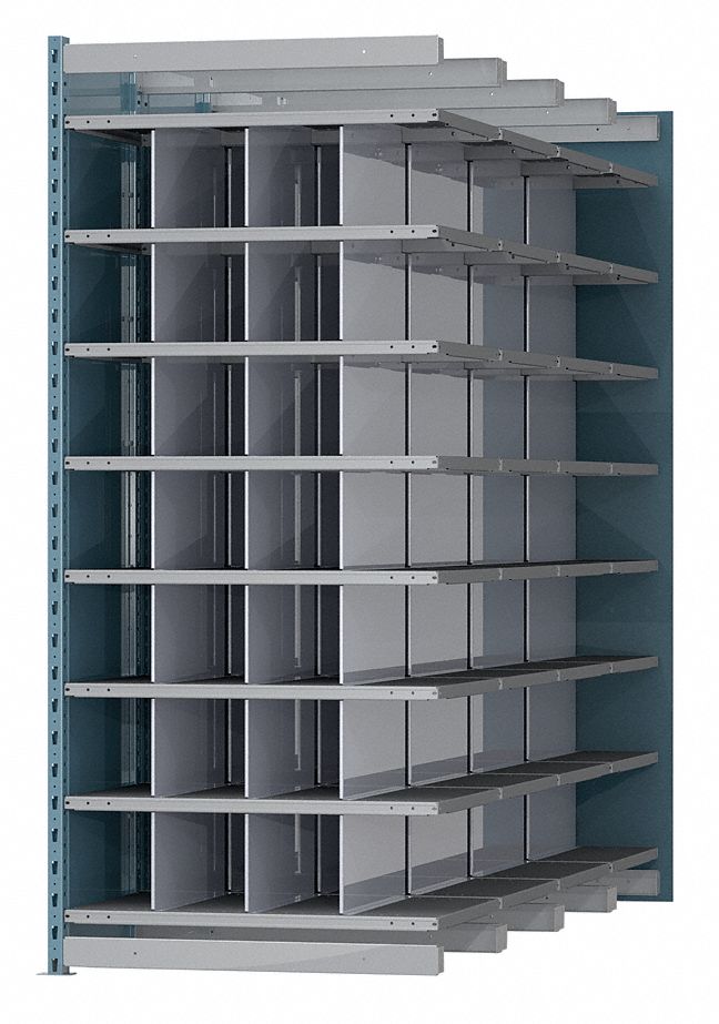 Add-On Pigeonhole Bin Unit: 36 in x 96 in x 84 in, 28 Compartments, 9 in x 96 in x 9 in