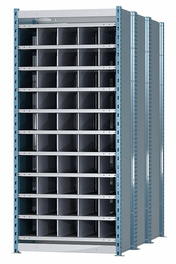 Starter Pigeonhole Bin Unit: 36 in x 72 in x 84 in, 50 Compartments, 6 in x 72 in x 6 in
