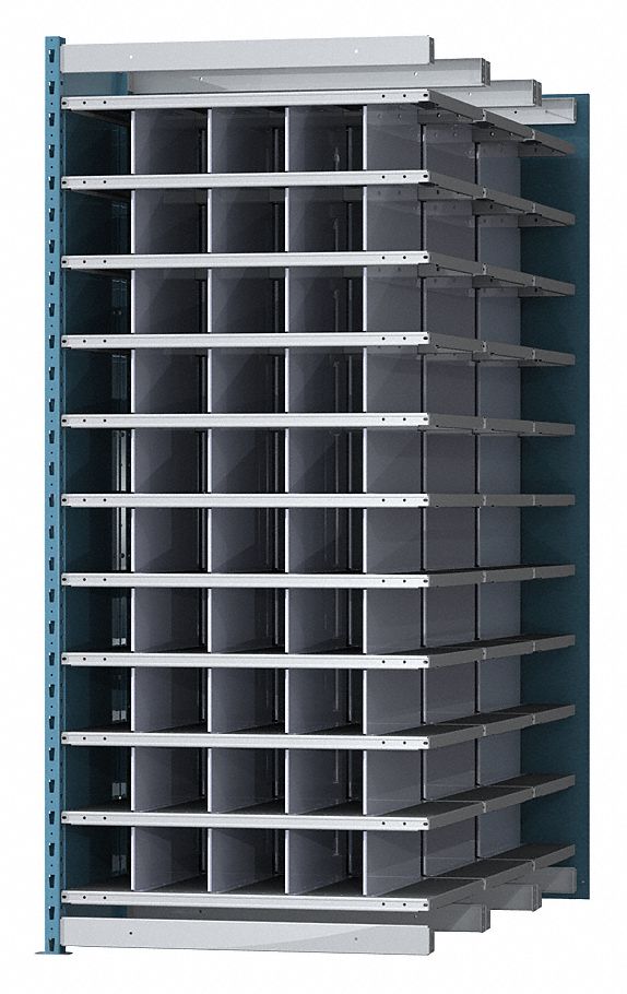 Add-On Pigeonhole Bin Unit: 36 in x 72 in x 84 in, 50 Compartments, 6 in x 72 in x 6 in