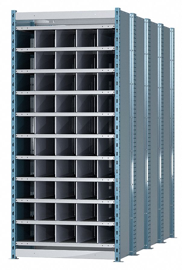 Starter Pigeonhole Bin Unit: 36 in x 96 in x 84 in, 50 Compartments, 6 in x 96 in x 6 in