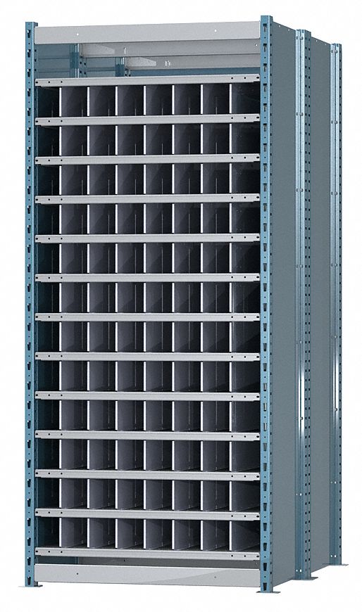 Starter Pigeonhole Bin Unit: 36 in x 48 in x 84 in, 96 Compartments, 800 lb Load Capacity