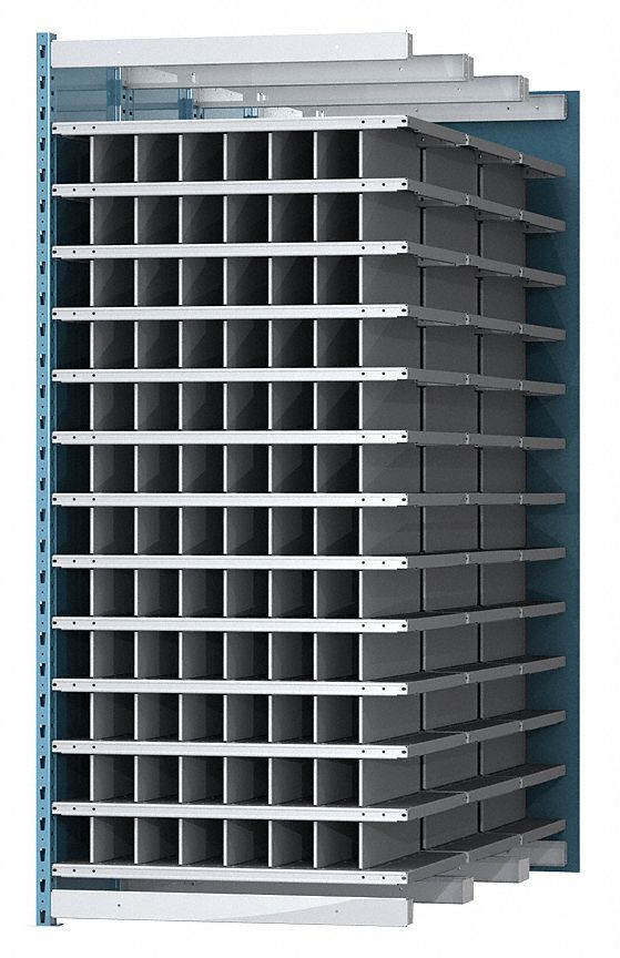 Add-On Pigeonhole Bin Unit: 36 in x 72 in x 84 in, 96 Compartments, 800 lb Load Capacity