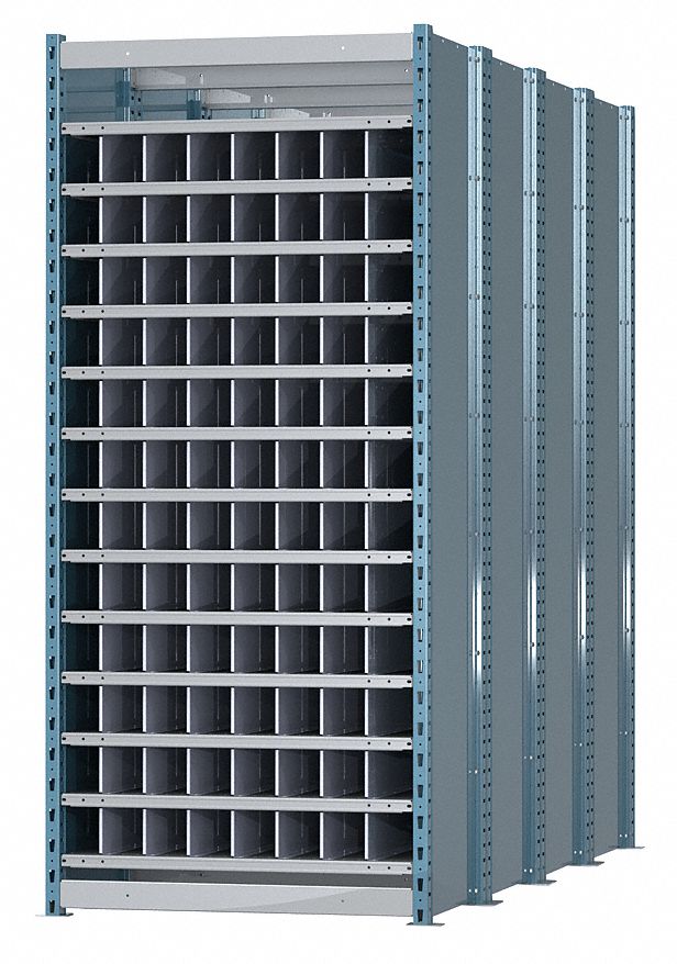 Starter Pigeonhole Bin Unit: 36 in x 96 in x 84 in, 96 Compartments, 800 lb Load Capacity