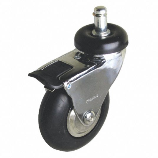 GRAINGER APPROVED QuietRoll FrictionRing Stem Caster, 2 in Wheel Dia., 125 lb Load Rating