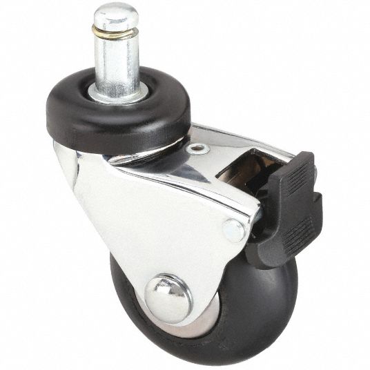 APPROVED VENDOR Quiet-Roll Friction-Ring Stem Caster: 2 in Wheel Dia., 125  lb