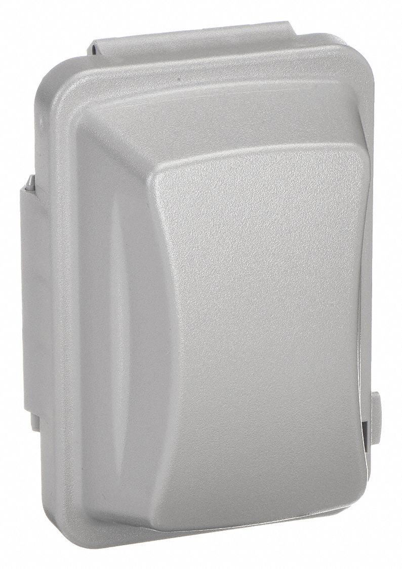 While In Use Weatherproof Cover: 1 Gangs, For Decora/GCFI Electrical Component Type, Gray, 3R