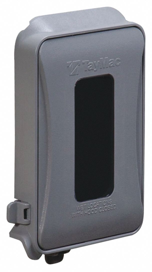 While In Use Weatherproof Cover: 1 Gangs, For Decora/GCFI Electrical Component Type, Gray, 3R