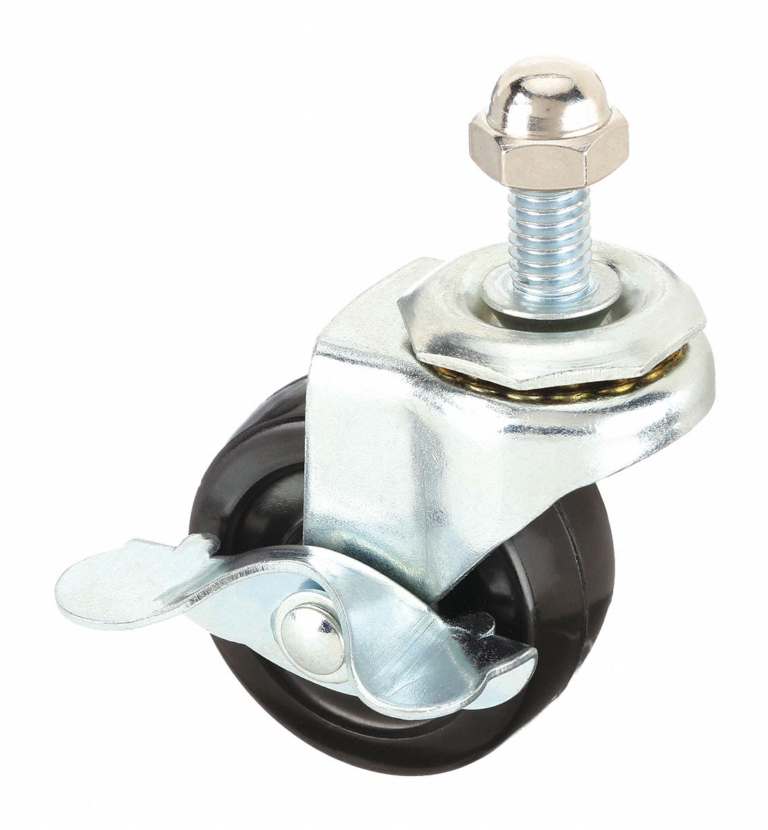 Locking Swivel Caster, 2 in Dia, Black