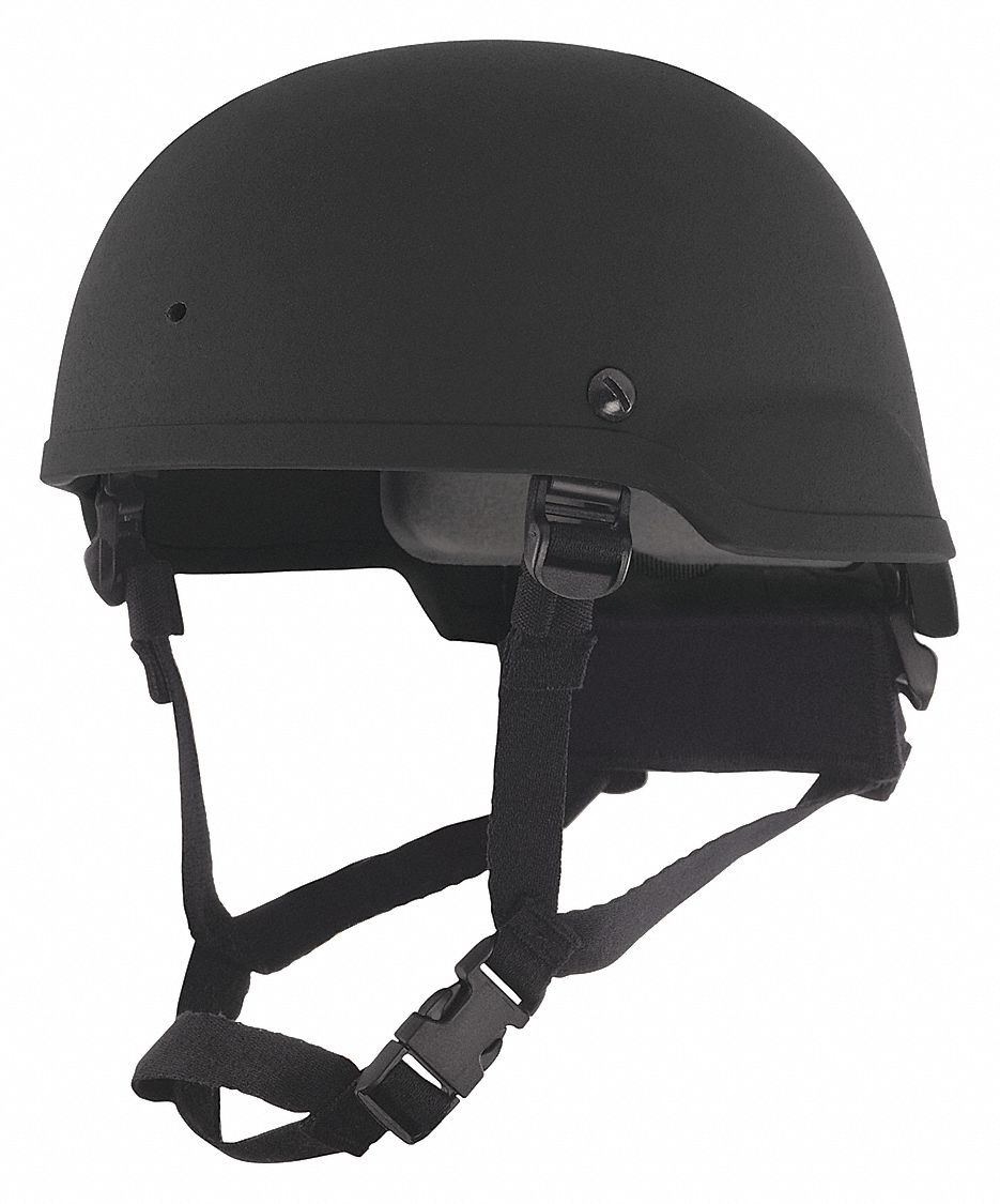 Ballistic Helmet: M Fits Hat Size, Suspension, Black, Aramid, 3/4 in Pad Thick