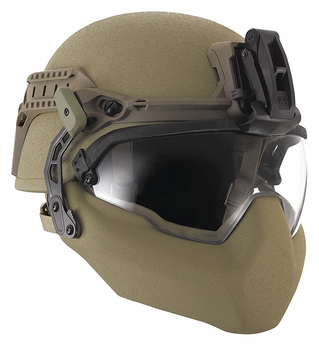 Complete Tactical Helmet System: XL, Black, 7-3/4 to 8-1/4 Fits Hat Size