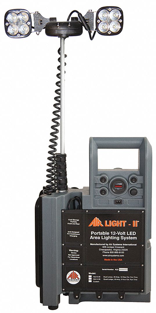 Remote Area Lighting System, Floor Stand, Dual (AC/DC), Lumens 8600