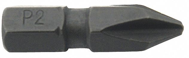 INSERT BIT,#2 TIP,SAE,1/4" HEX SHANK,PK5