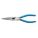 LONG NOSE PLIER, 1⅜ IN MAX JAW OPENING, 7⅞ IN OVERALL L, 3 IN JAW L, ⅛ IN TIP W, SERRATED
