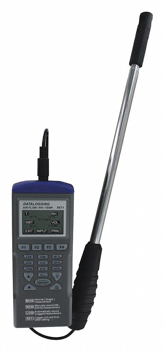 DWYER Anemometer, Hot Wire, No, No 38RW85VT300 Grainger