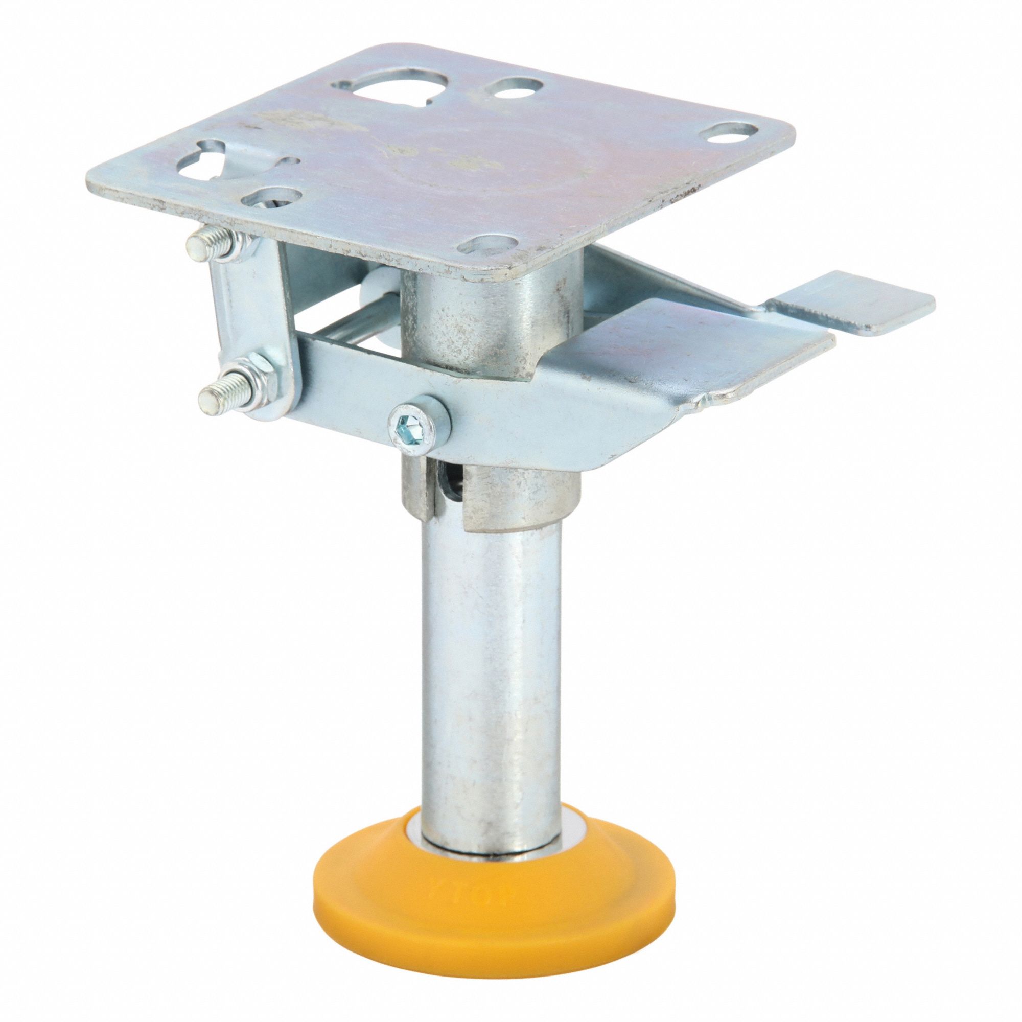 Floor Lock: For 5 in Wheel Dia, 5 5/8 in Floor Lock Retracted Ht, Steel