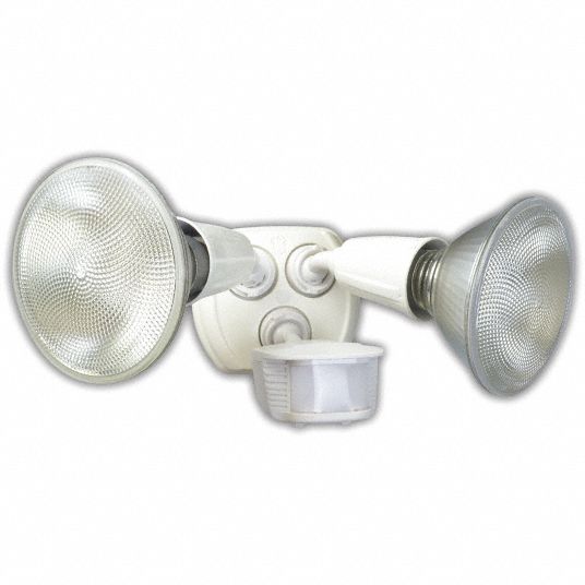 Adjustable Beam Angle Light: 2 Lightheads, 240 W Fixture Watt, NEMA 5x5, Motion, White, Incandescent