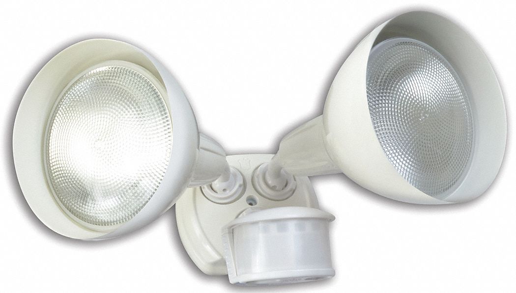 Adjustable Beam Angle Light: 2 Lightheads, 240 W Fixture Watt, NEMA 5x5, Motion, White, Incandescent