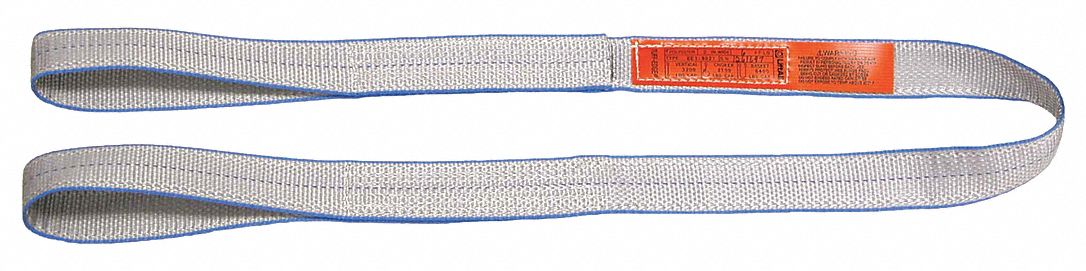 1 W Polyester Flat Eye and Eye Type 3 Web Sling Number of Plies: 2 9 ft 