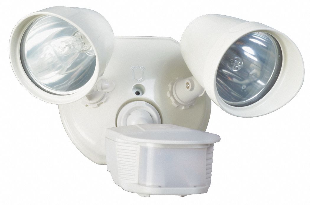 Adjustable Beam Angle Light: 2 Lightheads, 200 W Fixture Watt, 200W HAL, Motion, White, Halogen