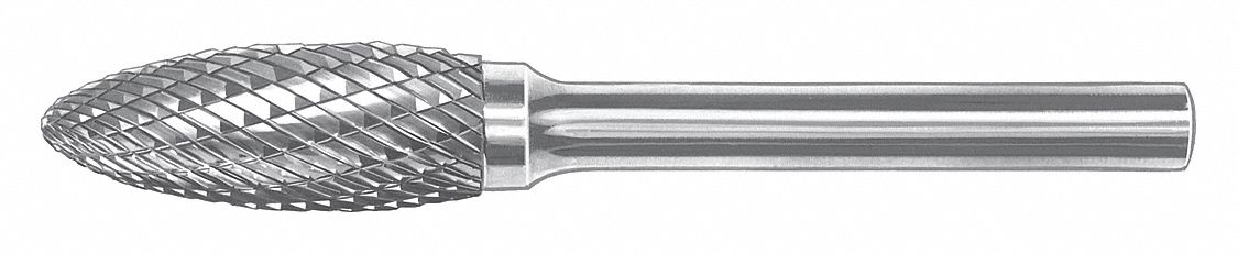 Carbide Bur: Flame, SH-41, Diamond Cut, 1/8" x 1/4" Head, 1/8" Shank
