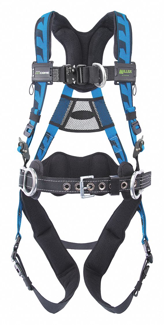 Full Body Harness: Vest, Quick-Connect / Quick-Connect Buckles, 2XL/3XL, 400 lb Capacity
