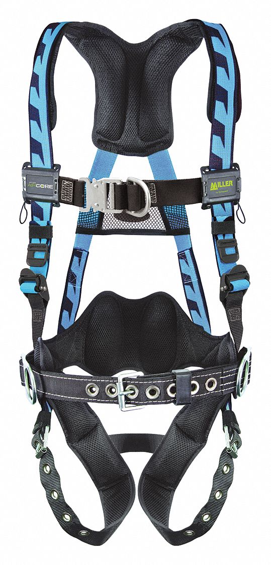 Full Body Harness: Vest, Quick-Connect / Tongue Buckles, 2XL/3XL, 400 lb Capacity
