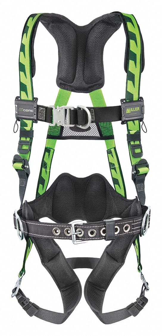 Full Body Harness: Vest, Quick-Connect / Quick-Connect Buckles, 2XL/3XL, 400 lb Capacity