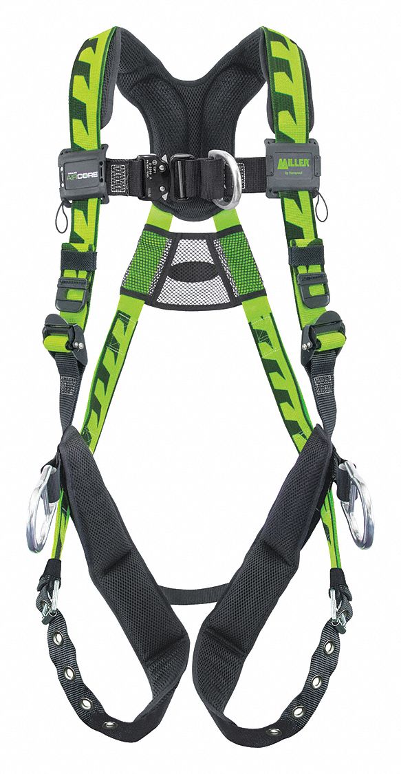 Full Body Harness: Vest, Quick-Connect / Tongue Buckles, 2XL/3XL, 400 lb Capacity