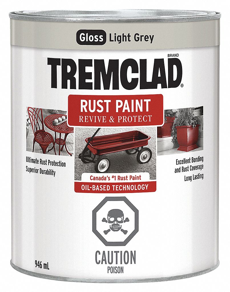 RUSTOLEUM RUST PAINT FOR METAL SURFACES, GLOSS, LIGHT GREY, 946 ML