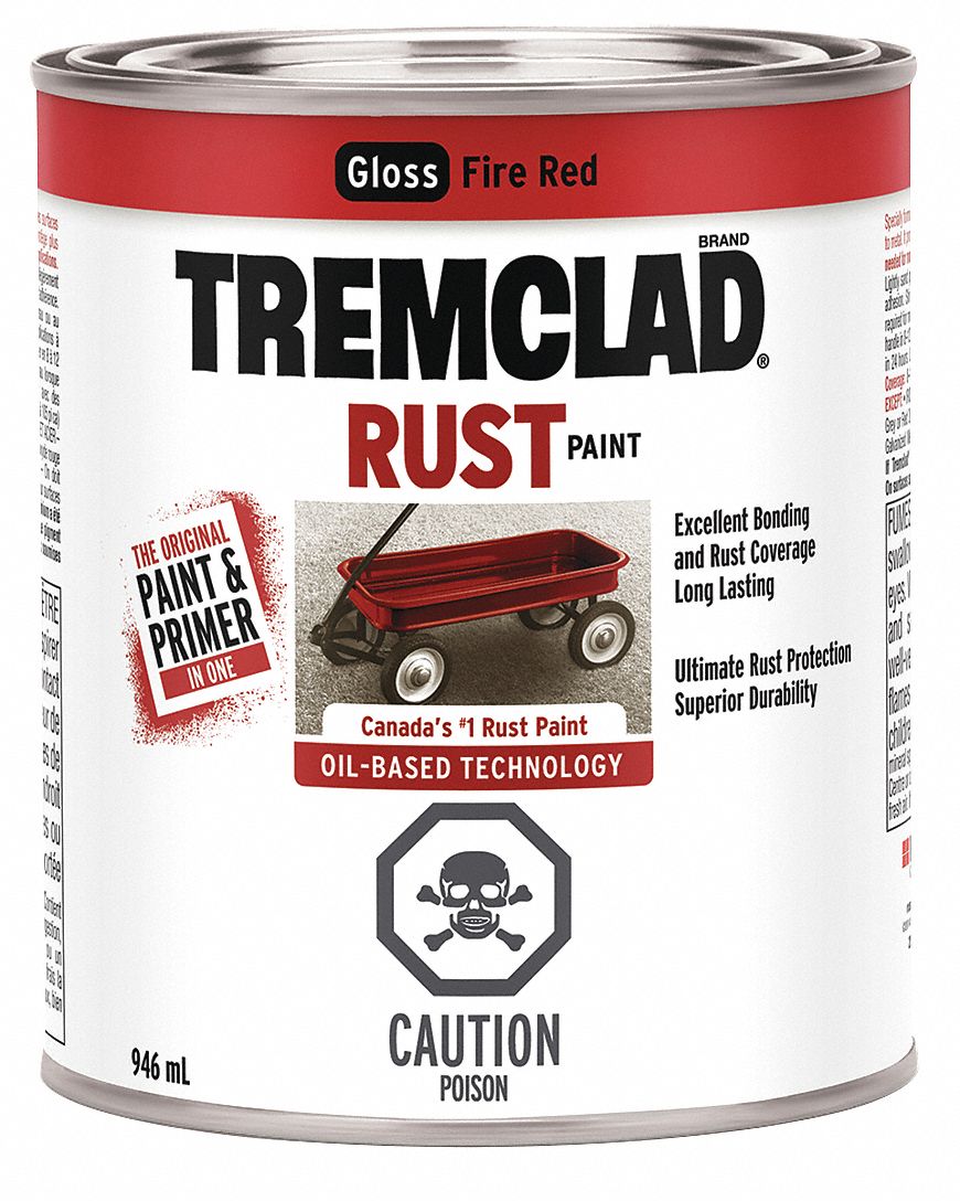 RUST PAINT FOR METAL SURFACES, GLOSS, FIRE RED, 946 ML, SOLVENT/ALKYD