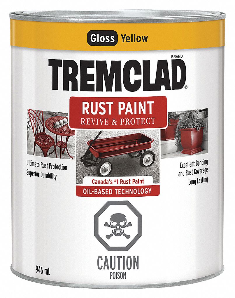 RUST PAINT FOR METAL SURFACE, GLOSS, YELLOW, 946 ML, SOLVENT/ALKYD