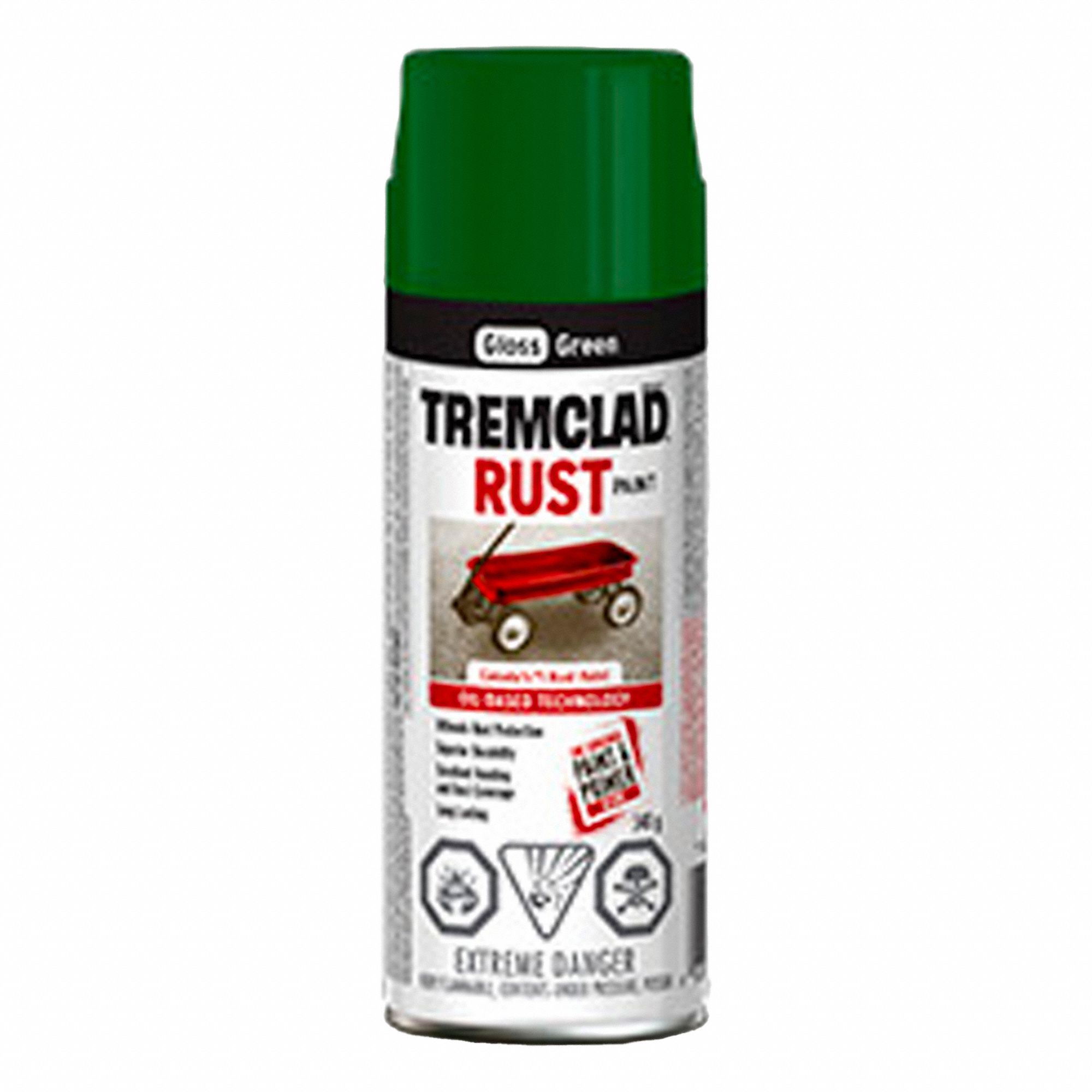 SPRAY PAINT, SPECIALTY, RUST PREVENTATIVE, GLOSS FINISH, GREEN, 340 G, SOLVENT BASE/ALKYD ENAMEL