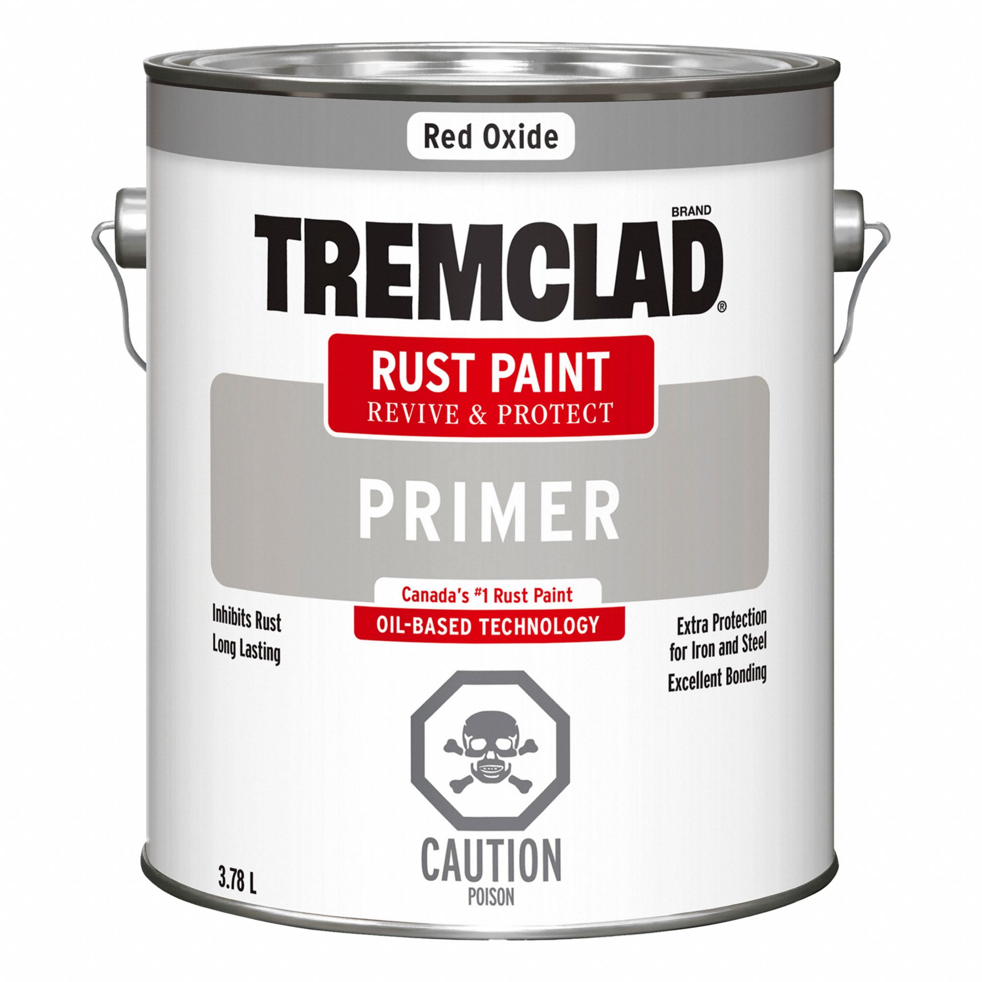 RUST PRIMER FOR METAL SURFACES, FLAT, RED OXIDE, 3.78 L, ALKYD/SOLVENT