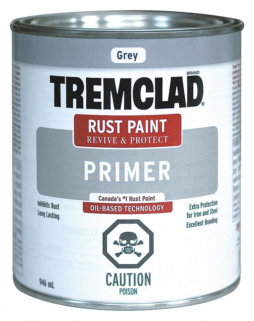 PRIMER, FLAT, 32-90 F TEMP, GREY, 946 ML, SOLVENT/ALKYD