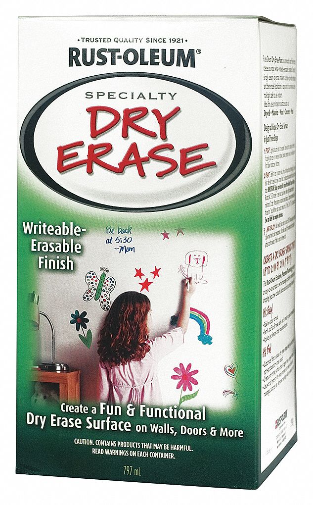 INTERIOR DRY-ERASE WHITEBOARD PAINT, GLOSS, SOLVENT, EPOXY, 797 ML