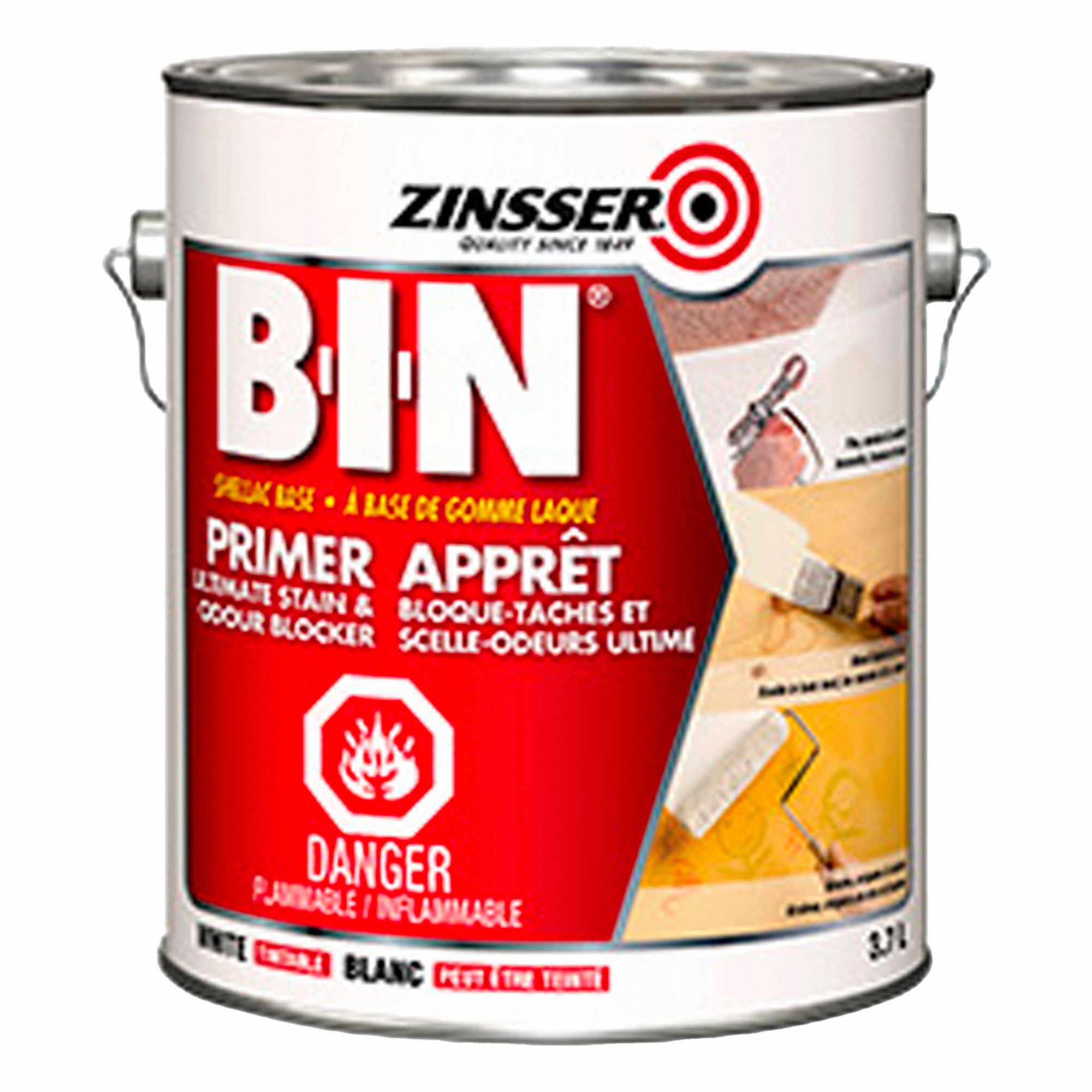 SHELLAC PRIMER/SEALER, FLAT, WHITE, 3.7 L, SOLVENT