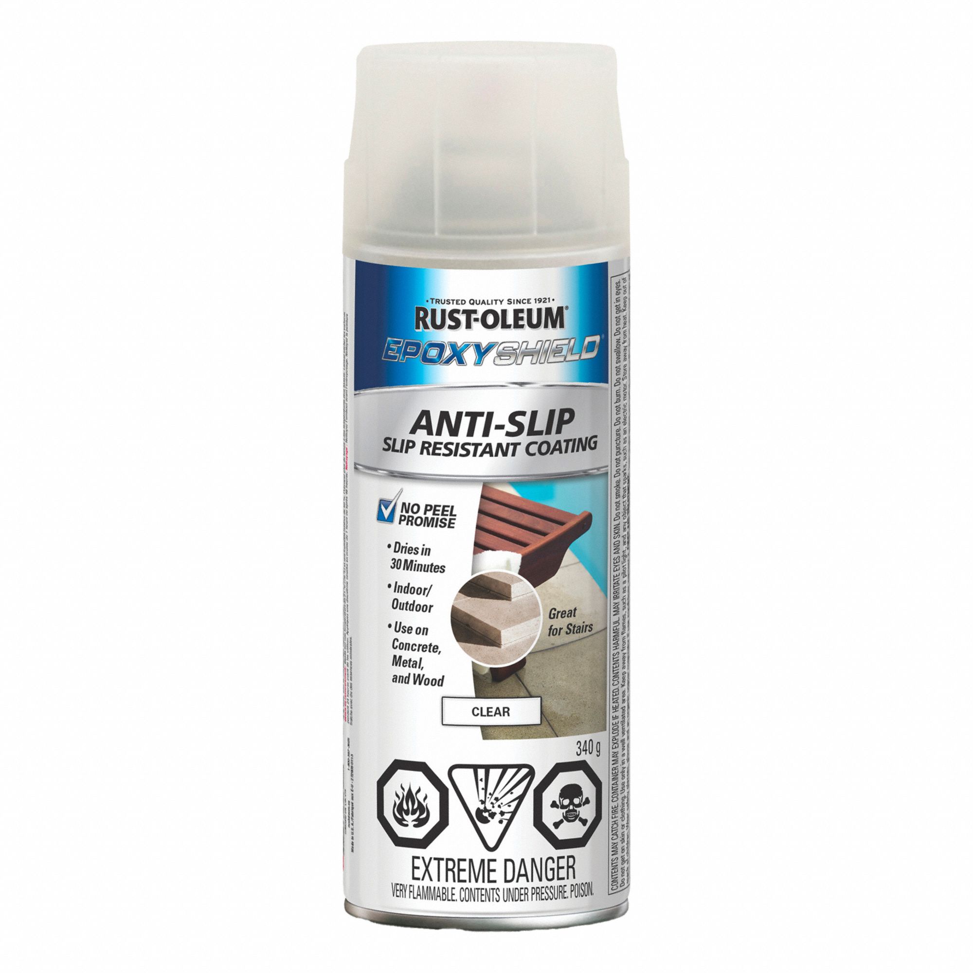 ANTI-SKID SPRAY PAINT, ANTI-SLIP, CLEAR, 340 G, SOLVENT/PROPRIETARY POLYMER