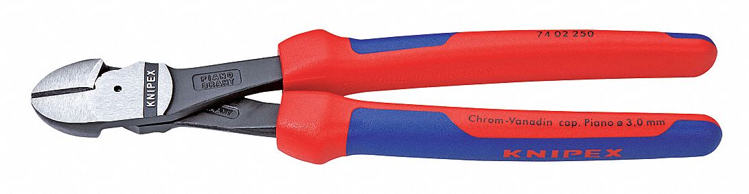DIAGONAL CUTTING PLIER, STANDARD, STRAIGHT, OVAL, 1¼ IN JAW L, 1¼ IN JAW W, 10 IN OVERALL L