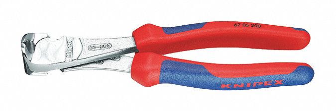 END CUTTING PLIERS, 8 IN OVERALL L, FOR 0.2 IN MAX WIRE THICK, 2 IN JAW W, MULTI-COMPONENT