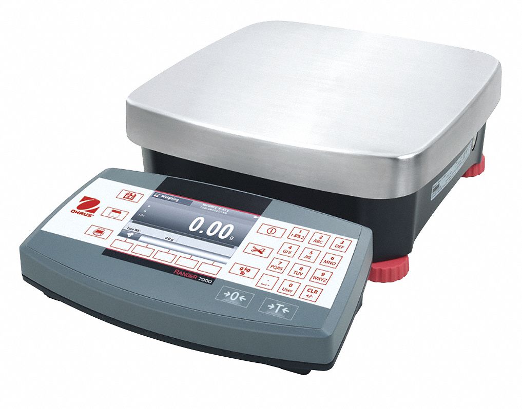 Compact Bench Scale: 6 lb, 0.0001 g, 11 in Weighing Surface Dp, 11 in Weighing Surface Wd