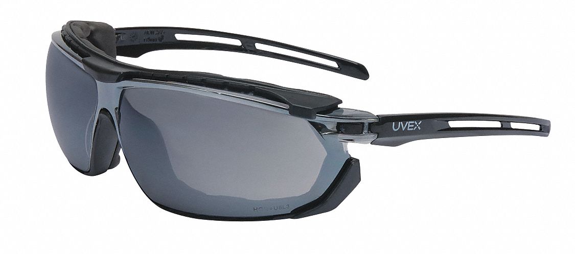 Safety Glasses Gray Mirrored Black