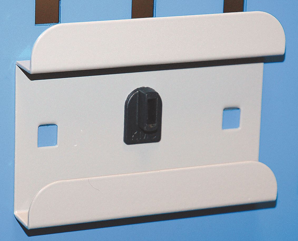 BIN MOUNTING CLIP, 4 IN X 4 IN X 3 IN, 1 HOOKS, LOCKING CLIP, SURFACE, GREY