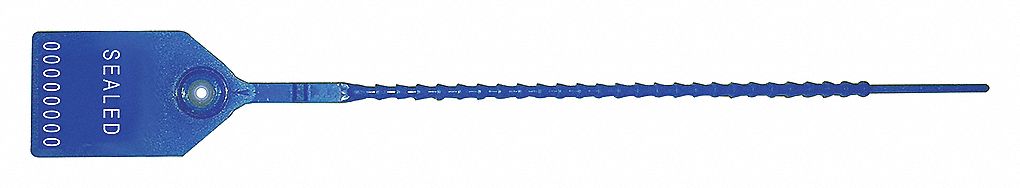 Pull-Tight Seals: 15 in Strap Lg, 55 lb Breaking Strength, Blue, White, Laser Marked, 1,000 PK
