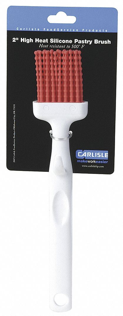Basting Brush: Silicone Bristle, 1 3/4 in Bristle Wd, 9 3/4 in Overall Lg, Silicone Handle
